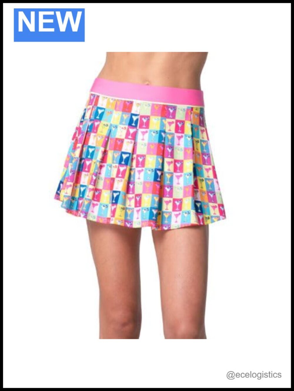 Women's Pleated Pull-On Skirt Athletic Tennis Jersey Skort